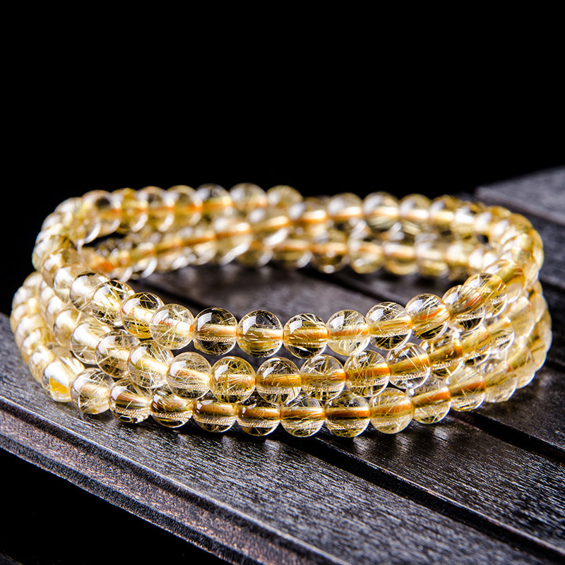 Golden Rutilated Quartz|Earth generates Metal|Golden rain in quartz